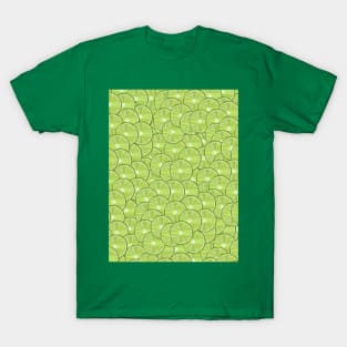 All Over Green Lime Citrus Slice Pattern T-Shirt